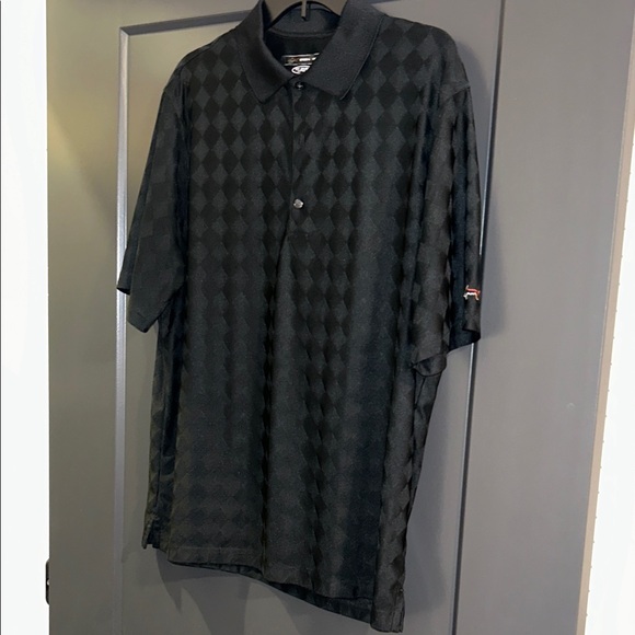 Greg Norman L polyester short sleeve Men's Black Polo Shirt - Picture 1 of 6